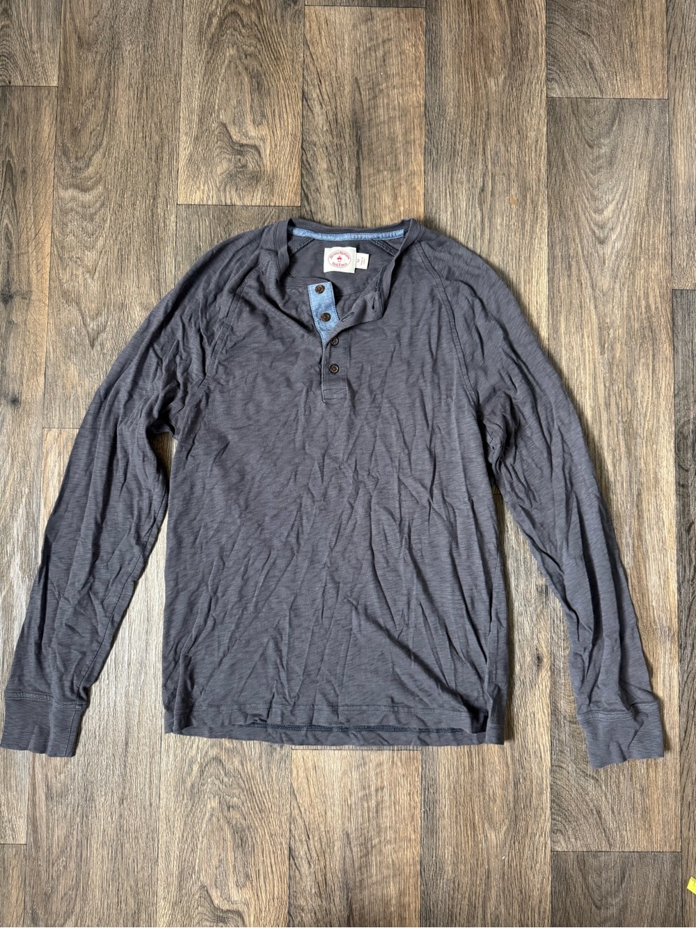 Brooks Brothers Red Fleece Men’s Gray Cotton Knit Henley Long Sleeve T-Shirt M